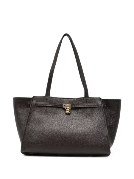 Geantă shopper Michael Michael Kors cu autograf maro