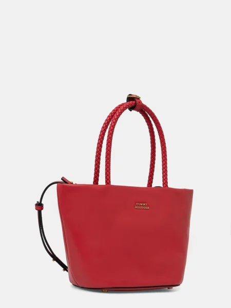 Tommy Hilfiger crossbody torbica usnjena rdeča