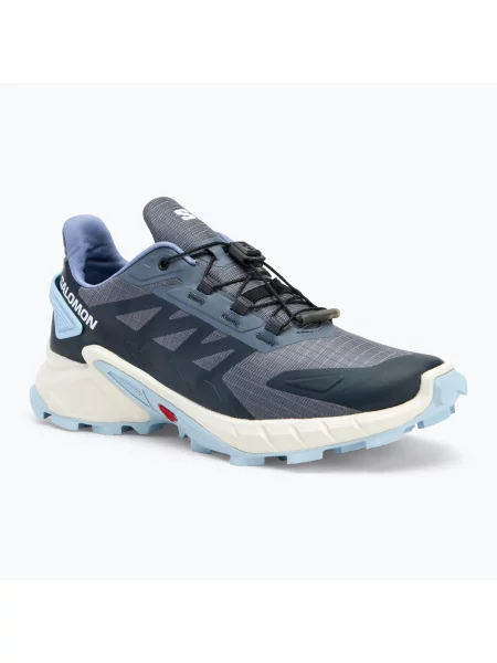 Încălțăminte de alergare pentru femei Salomon Supercross 4 grisaille/white/cashmere blue alb