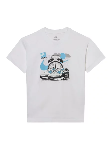 Nike Sportswear Tricou albastru deschis / gri deschis / negru / murdar alb