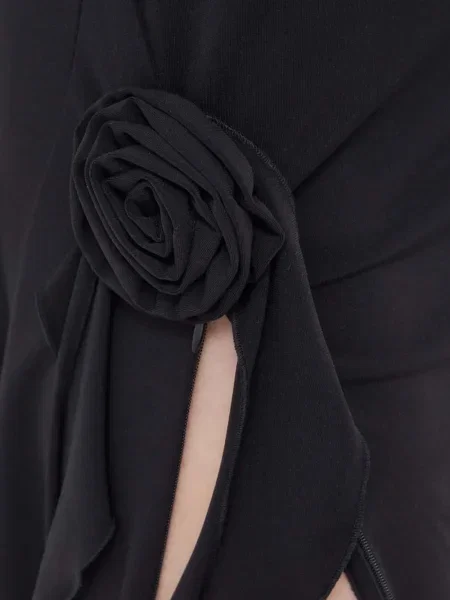 Odgovarati haljina Résumé s cvjetnim printom prorez crna