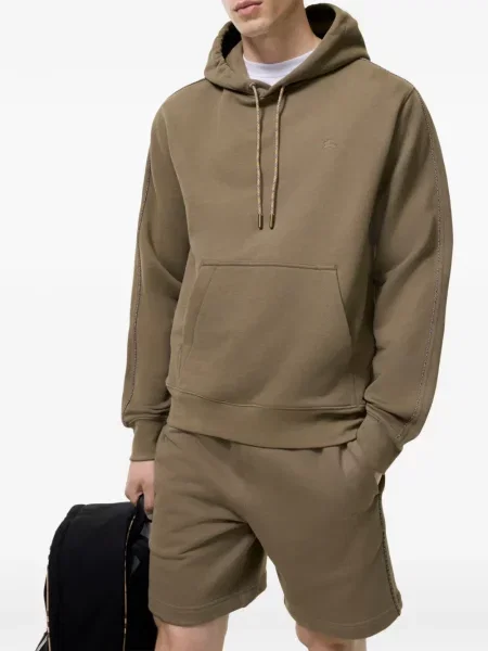 Hanorac cu glugă Burberry în carouri maro