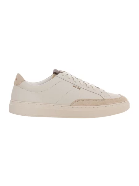 Sneakersy Boss skórzane beżowe