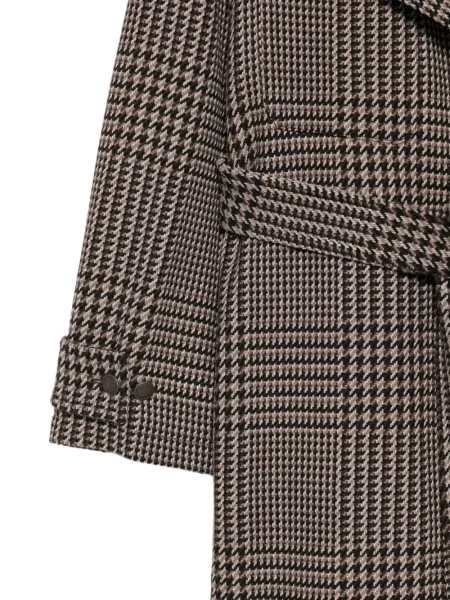 Карирано препасан палто Emporio Armani черно