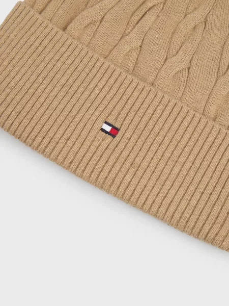 Шерстяная шапка Tommy Hilfiger бежевая