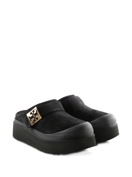 Papuci tip mules Tory Burch cu platformă cu cataramă negru