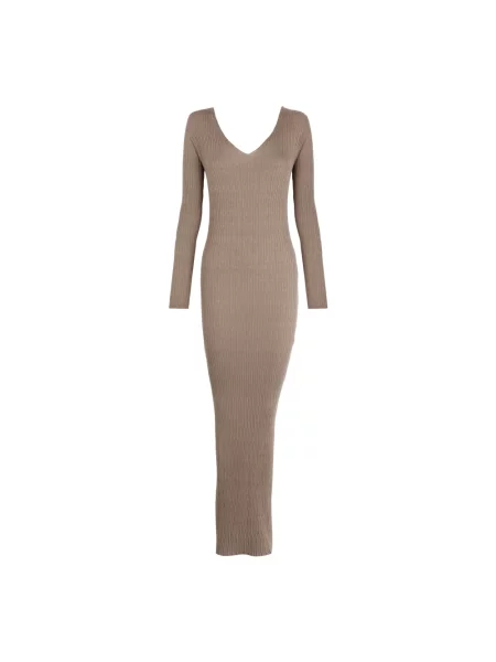 Sukienka maxi Cortana z kaszmiru beżowa