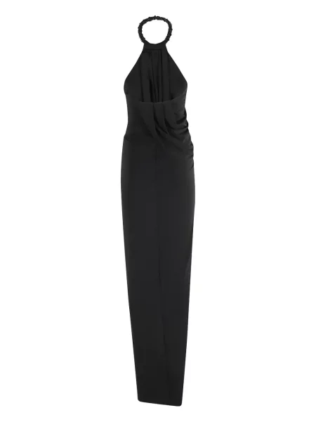 Rochie Amen drapată cu gât halter de costum negru