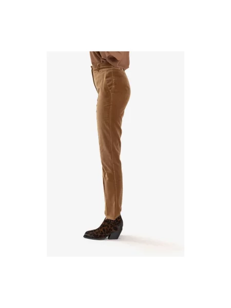 Aksamitne spodnie Max Mara Studio brązowe