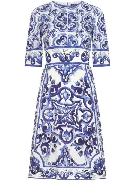 Rochie midi Dolce & Gabbana cu imagine până la genunchi de costum albastru