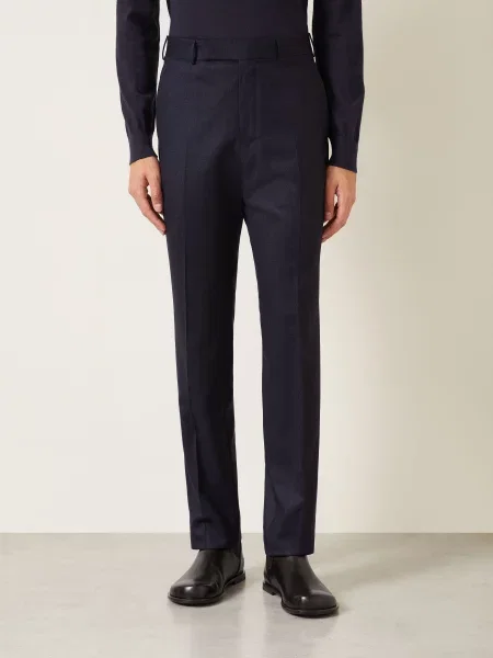 Zegna Flanelové Chino Kalhoty S Pravidelným Střihem tmavě modrá
