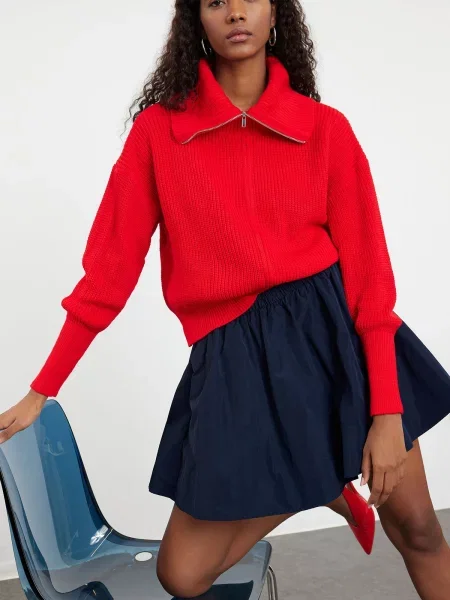 Trendyol Geacă tricotată roșu