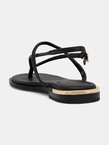 Tommy Hilfiger sneakersy skórzane GOLD HEEL DRESSY SANDAL czarne