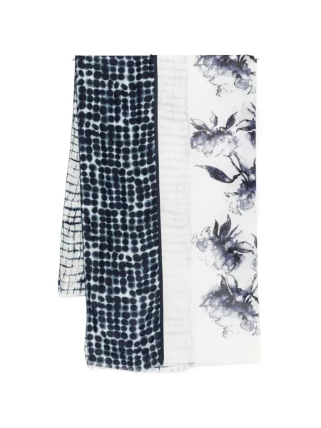 Fular High cu model floral alb