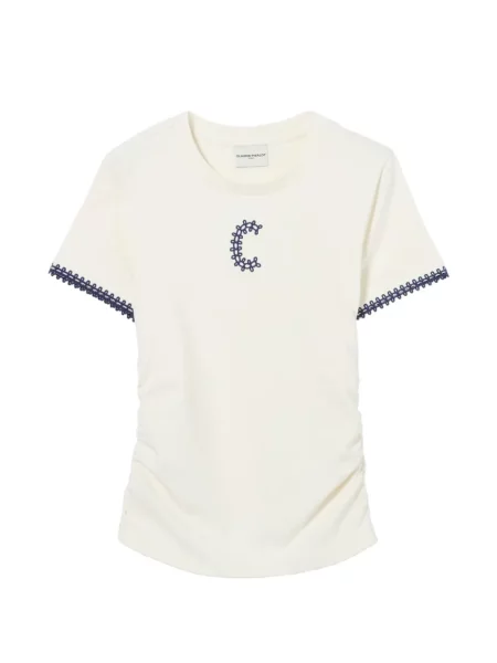 Scurt tricou Claudie Pierlot cu mâneci scurte drapate