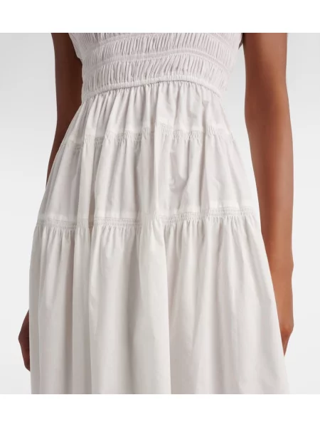Rochie midi Dôen din poplin alb