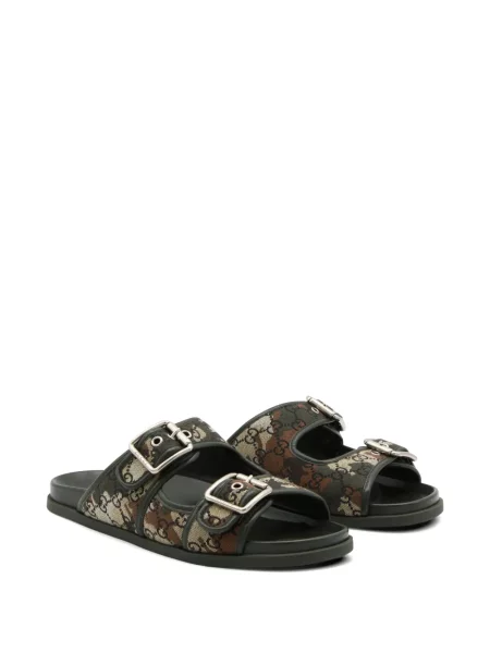 Sandale Gucci cu imagine cu model camuflaj verde