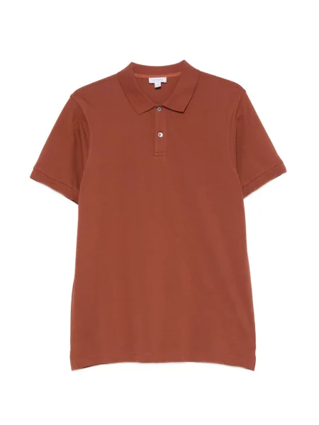 Scurt tricou polo Sunspel maro