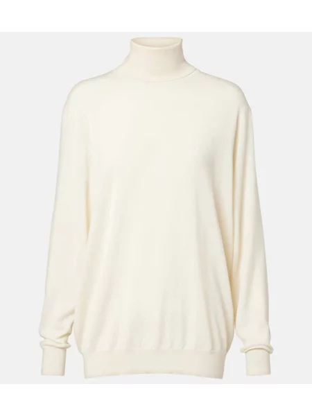 Pulover The Row din cașmir alb