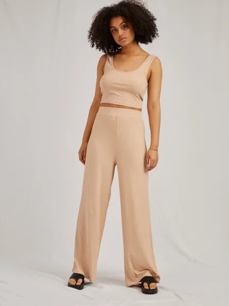 A LOT LESS Pantaloni Tamlyn nisipiu