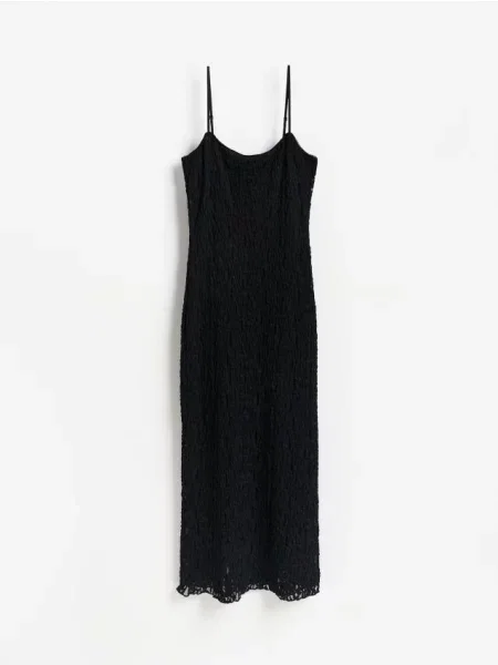 Reserved Rochie din dantelă fără mâneci negru