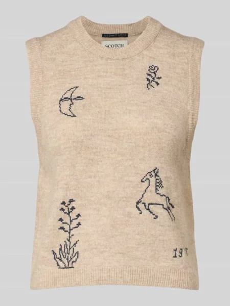 Bezrękawnik w kroju regular fit z dodatkiem alpaki Scotch & Soda beżowa