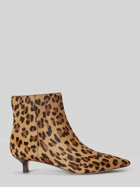 Botki z niską szpilką ze skóry bydlęcej nappa Lauren Ralph Lauren