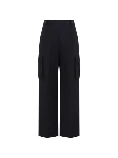 Pantaloni cargo Carven de lână negru