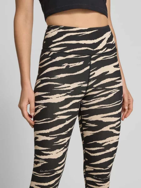 Legginsy o kroju slim fit z mieszanki Lala Berlin białe
