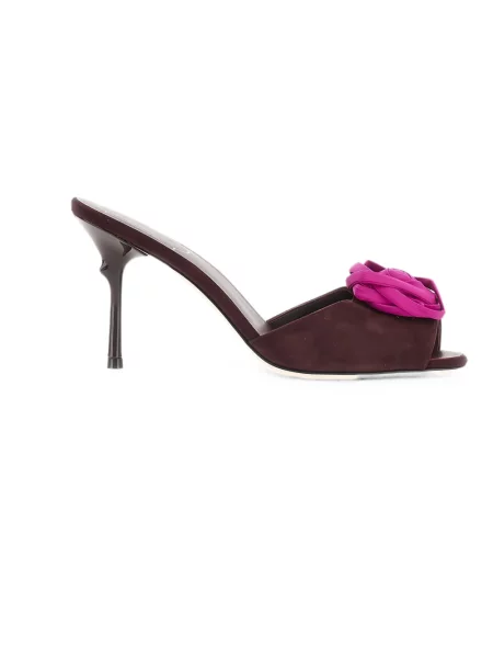 Klapki Roger Vivier zamszowe fioletowe