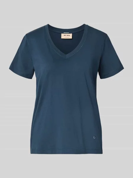 Męski t-shirt o kroju regular fit z dekoltem w serek model Dala' Mos Mosh granatowa