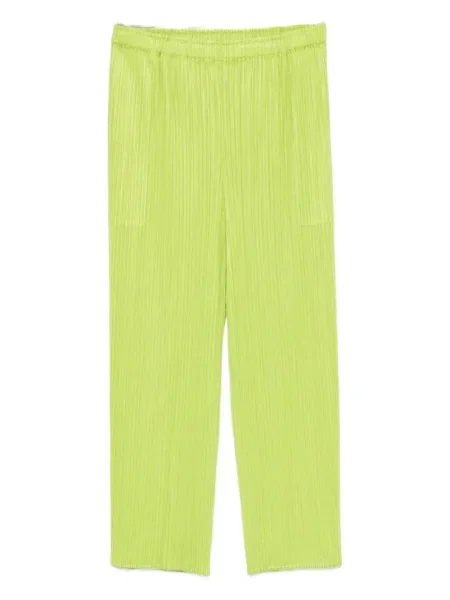 Pantaloni Pleats Please Issey Miyake plisate verde