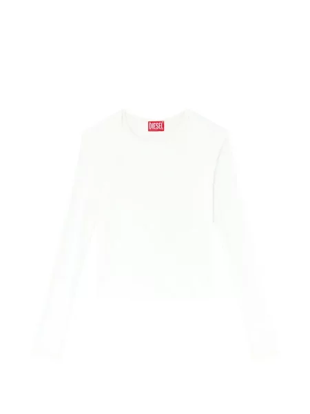 Lung tricou Diesel din jerseu alb