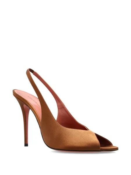 Pantofi cu toc Amina Muaddi slingback maro
