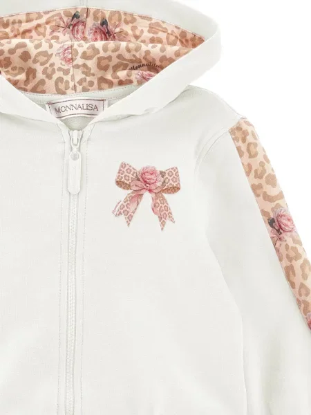 Bluza z kapturem dziecięca Monnalisa biała