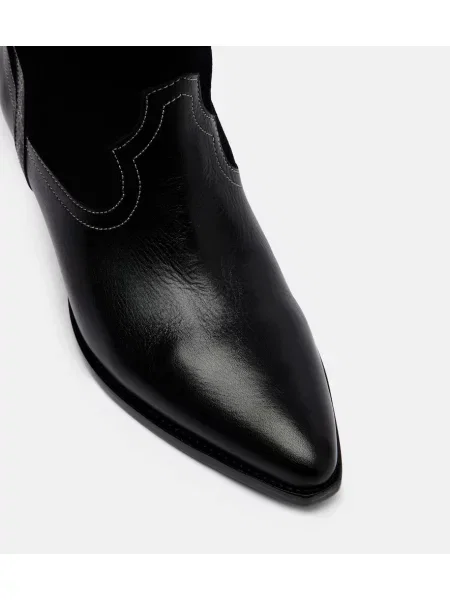 Botine Isabel Marant din piele de căprioară cowboy negru