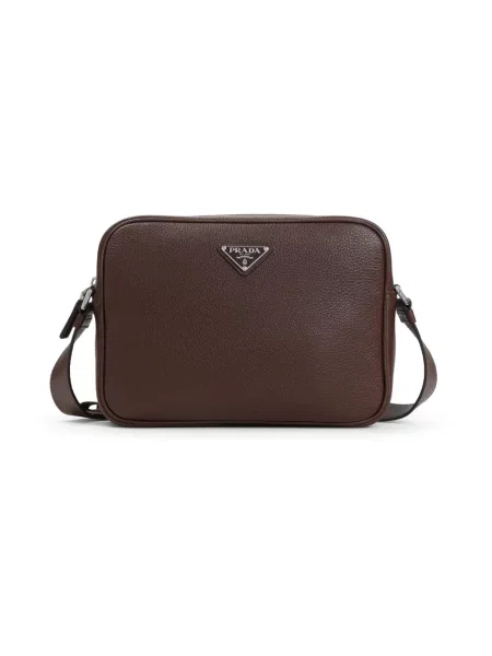Torebka skórzana Prada skórzana brązowa