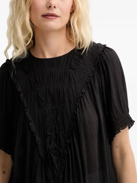 Top Munthe cu volane negru