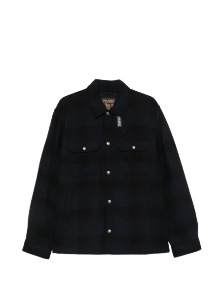 Geacă cu puf Woolrich în carouri negru
