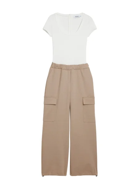 Desigual Salopeta maro alb