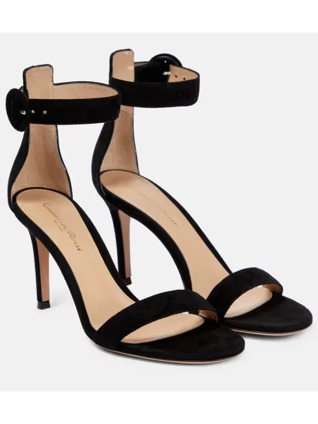 Sandale Gianvito Rossi din piele de căprioară negru