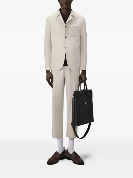 Tricou polo Thom Browne tricotate albastru
