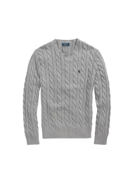 Sweter Ralph Lauren z logo szary
