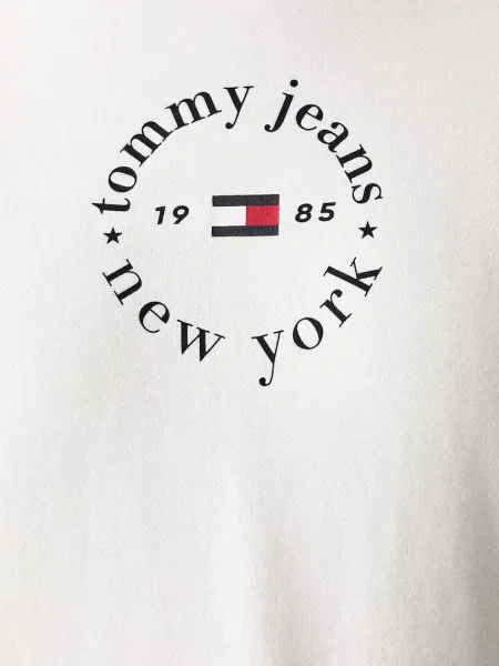 Суичър с качулка Tommy Jeans с качулка бяло