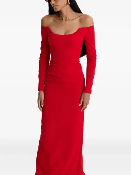 Rochie maxi Moos Studio lungă de costum roșu
