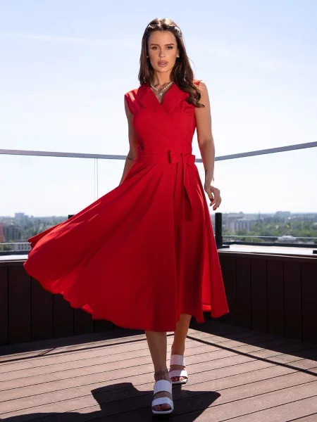 ISSA Plus Сукня міді червоний