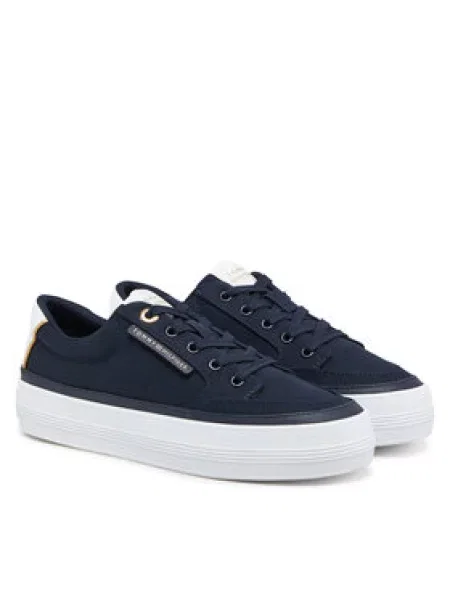 Tommy Hilfiger Sneakersy Essential Vulc Textile Sneaker Tmavomodrá