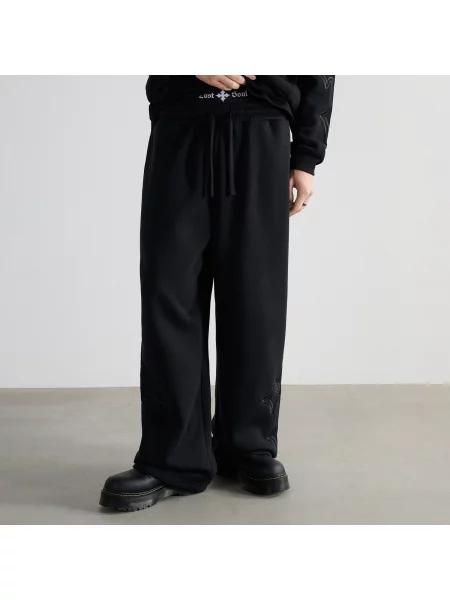Cropp Штани з аплікацією чорний