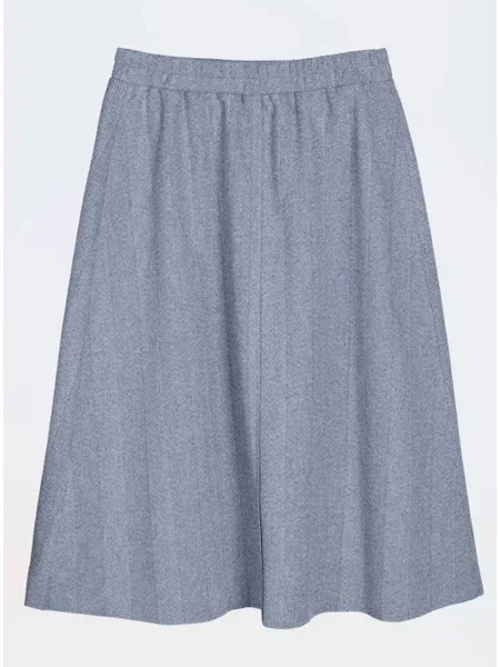 Спідниця міді Nita вовна/поліестер сірий