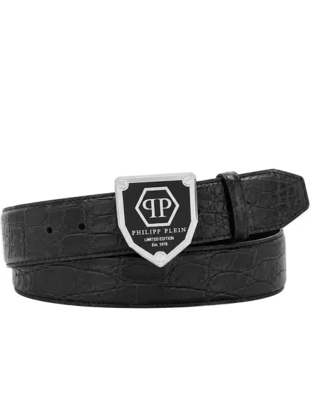 Cu centură curea Philipp Plein din piele negru